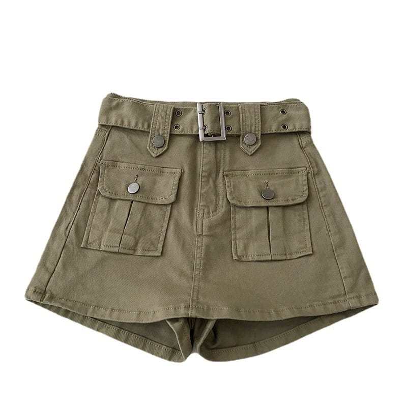 Belted Cargo Mini Skirt