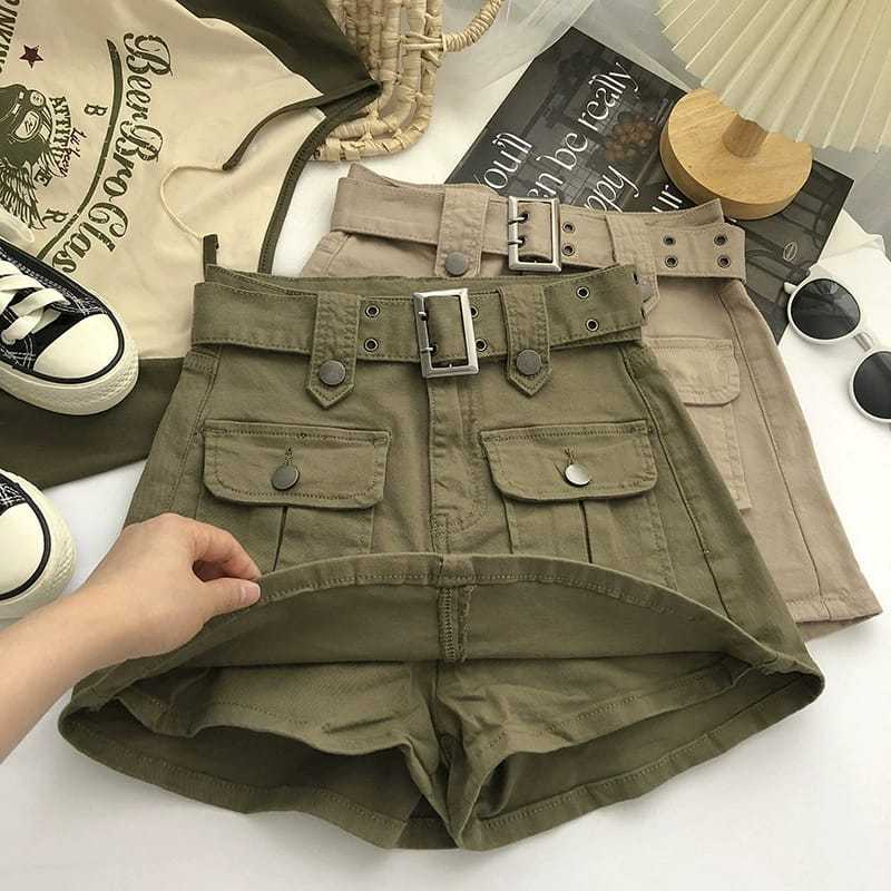 Belted Cargo Mini Skirt