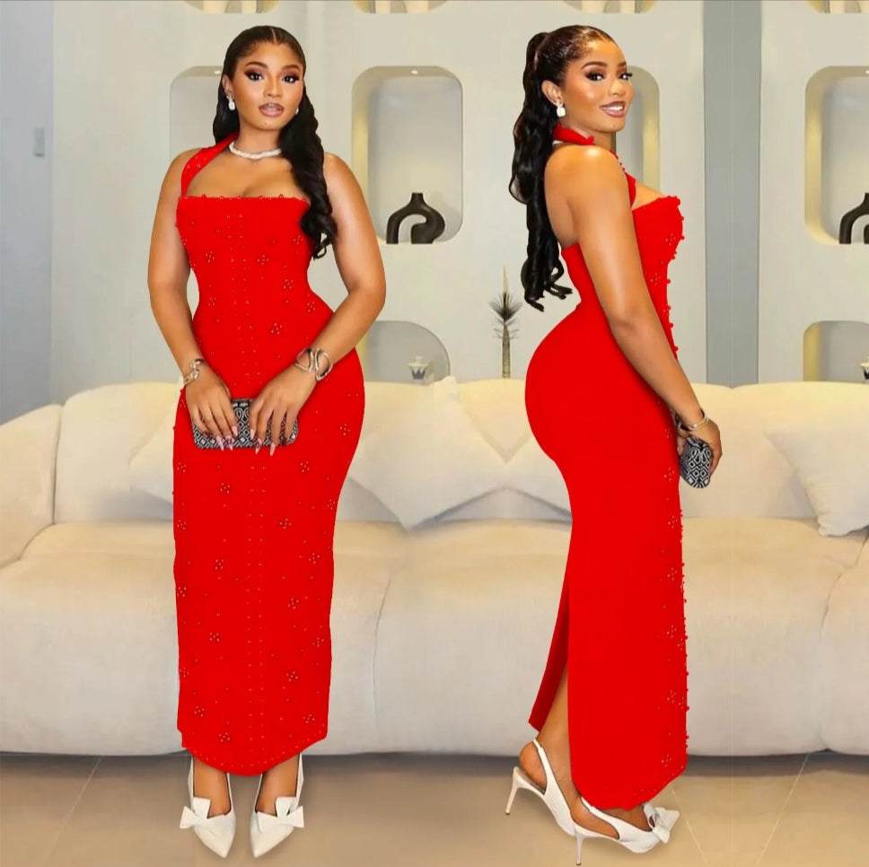 Elegant Crystal Maxi Dress