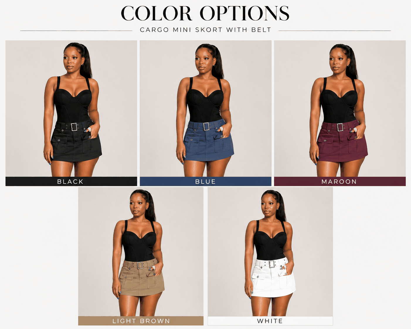 Belted Cargo Mini Skirt