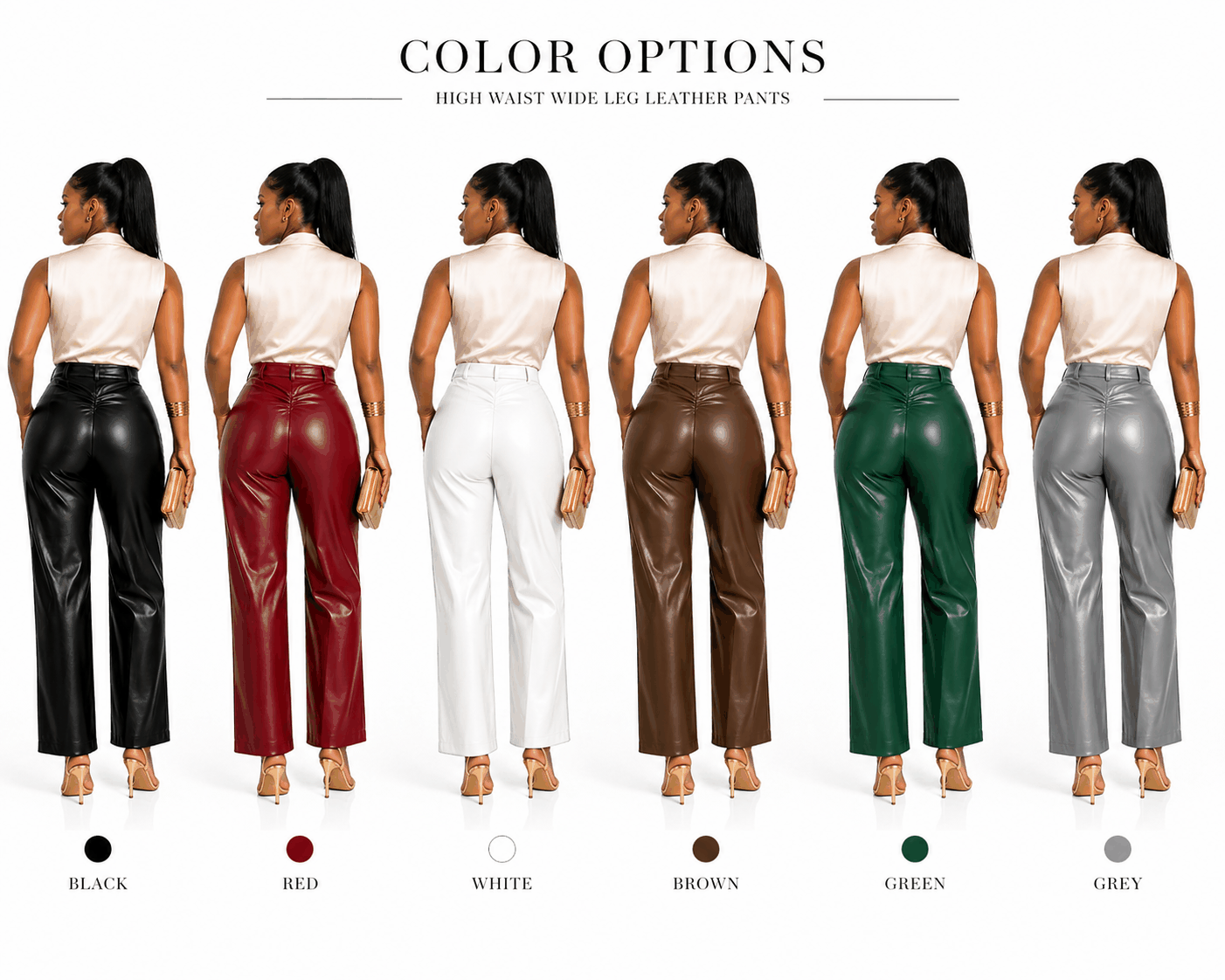 Wide-Leg Faux Leather Pants