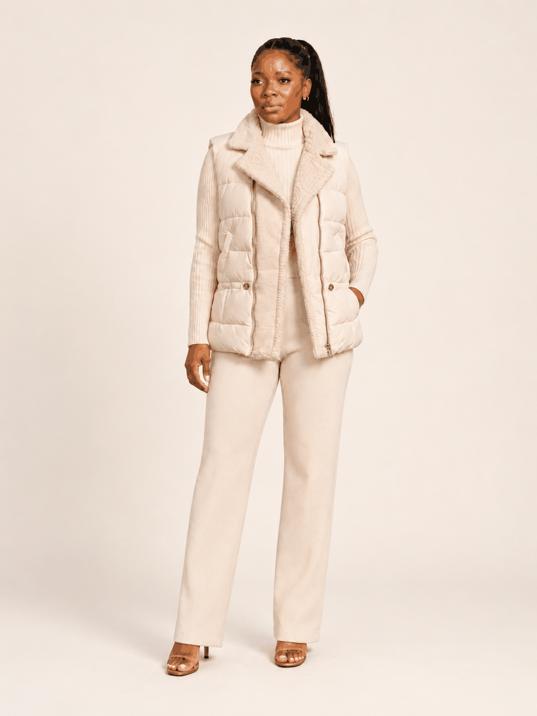 Ivory Haven Trio soft creamy textured layered outfit for elegant casual wear