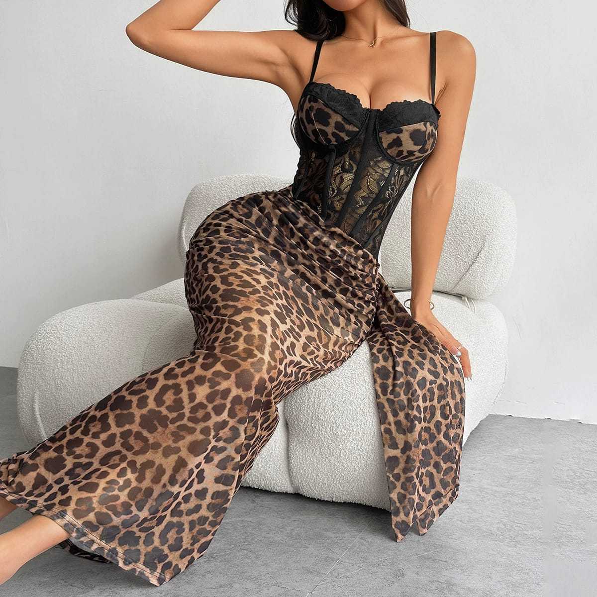 🐆 Wild Luxe Leopard Corset Maxi Dress