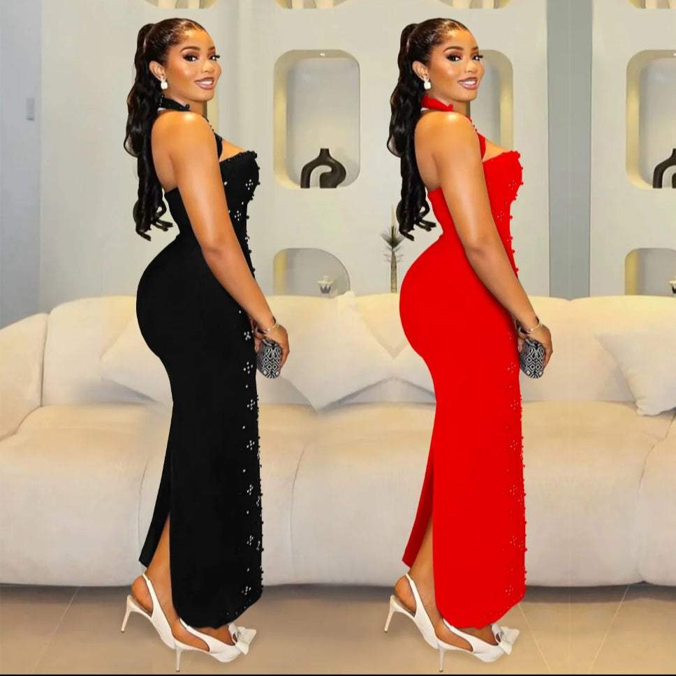 Elegant Crystal Maxi Dress
